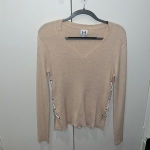 J+J Ribbed Shirt with Lace-Up Sides